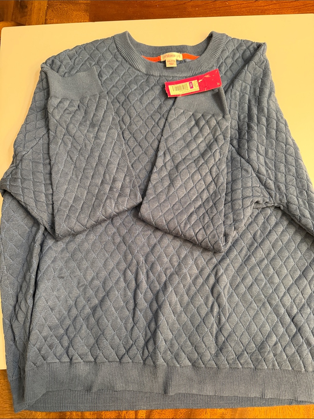 Xhilaration Quilted Crewneck Sweater in Light Blue